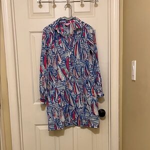 Lilly Pulitzer Vibrant Blue and Pink Blouse